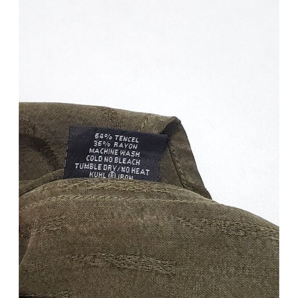 Vintage Kuhl‎ "Alf" (Men's Large) Long Sleeve Button Front Shirt Green Tencel - Picture 3 of 10